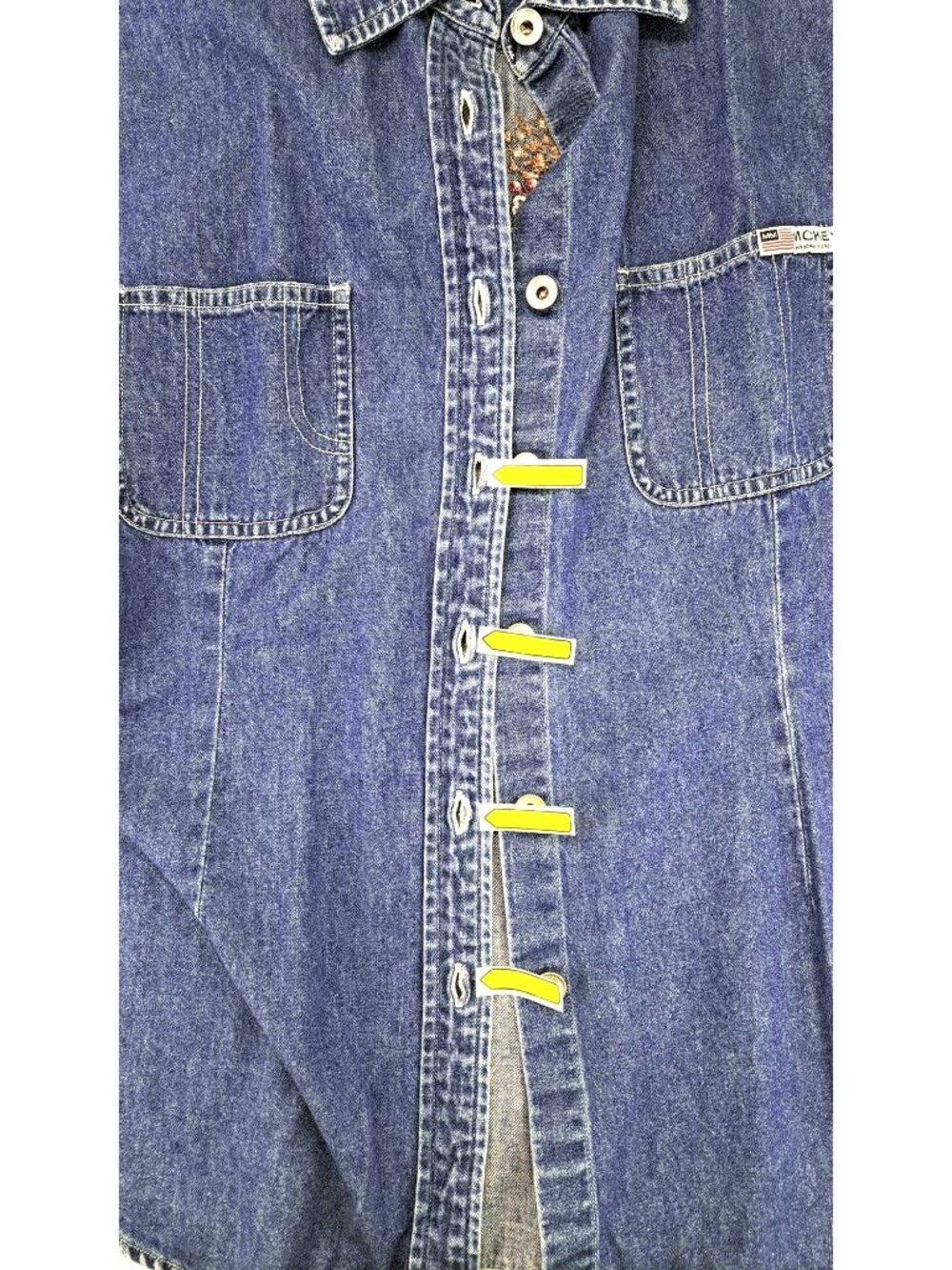 Vintage Disney Store Mickey Mouse Embroidered Denim Button-Up Shirt Size Small - Picture 11 of 11